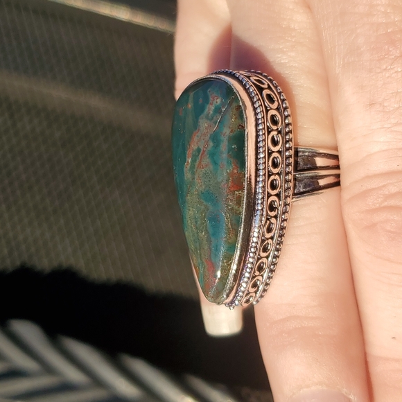 New Bloodstone 925 Silver Ring. - Picture 6 of 11